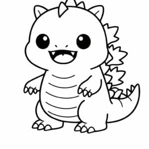 tegning af Sød monsterøgle - Kawaii stil