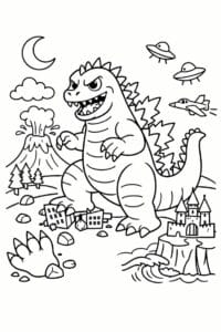tegning af Monster spor – Eventyr scene