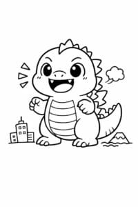 tegning af Baby monster – Sød tegneserie