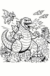 tegning af Monster kamp – Action scene
