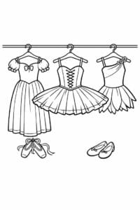 tegning af Balletkjole – Elegant