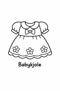 tegning af Babykjole – Meget simpel (små børn)