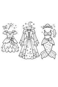 tegning af Magisk kjole – Fantasy