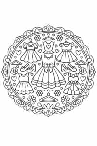 tegning af Kjole mandala – Mandala mønster