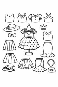tegning af Kjole mix – Mix & match