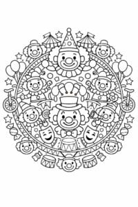 tegning af Klovn mandala – Mandala mønster