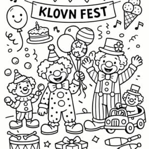 tegning af Klovn fest - Festlig scene