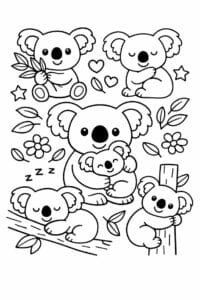 tegning af Koala mønster – Mønster stil