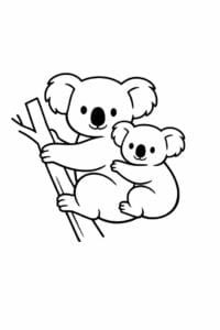 tegning af Koala silhuet – Minimalistisk