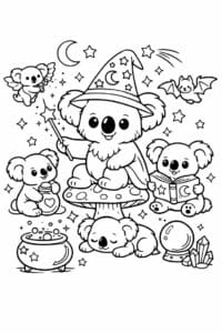 tegning af Magisk koala – Fantasy