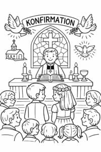 tegning af Kirke scene – Detaljeret
