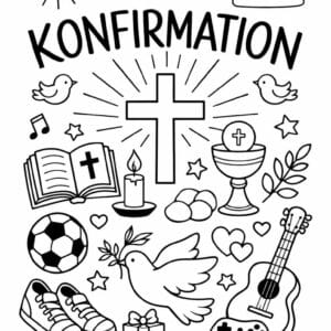 tegning af Konfirmation kort - Kreativ