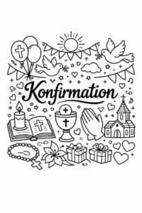tegning af Konfirmation pynt – Dekorativ