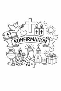 tegning af Konfirmation symboler – Klassisk