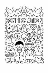 tegning af Konfirmation mønster – Mønster stil