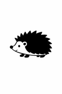 tegning af Pindsvin silhuet – Minimalistisk