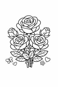 tegning af Sød rose – Tegneserie