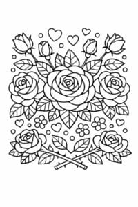 tegning af Rose mønster – Mønster stil