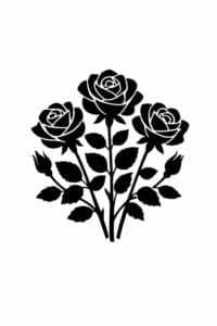 tegning af Rose silhuet – Minimalistisk