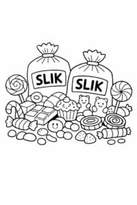 tegning af Slikposer – Sjov scene