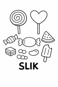 tegning af Små slik – Meget simpel (små børn)