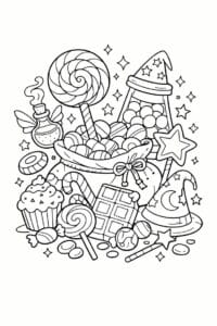 tegning af Magisk slik – Eventyr fantasy