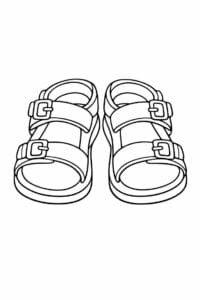 tegning af Sandaler – Sommer stil