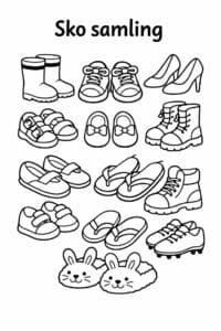 tegning af Sko samling – Flere designs