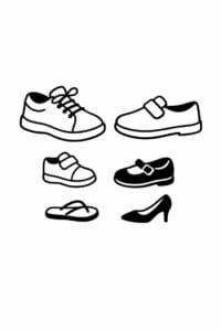 tegning af Sko silhuet – Minimalistisk