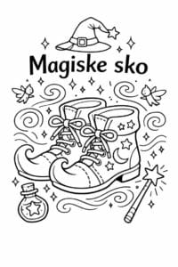 tegning af Magiske sko – Fantasy