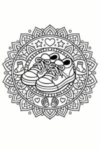 tegning af Sko mandala – Mandala mønster