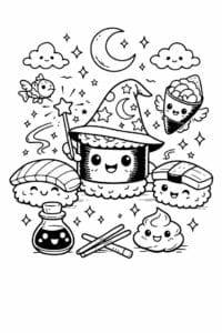 tegning af Magisk sushi – Fantasy