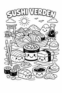 tegning af Sushi verden – Fantasy scene