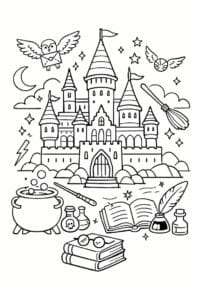 tegning af Harry Potter inspireret  Trylledrikke – Fantasy illustration