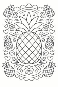 tegning af Ananas mønster – Mønster stil