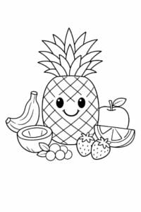 tegning af Ananas gruppe – Flere figurer
