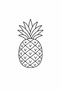tegning af Ananas silhuet – Minimalistisk