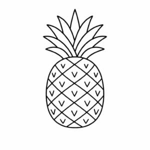 tegning af Ananas silhuet - Minimalistisk
