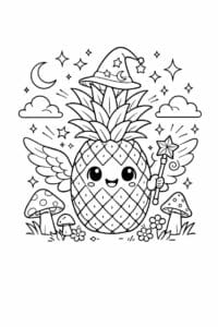 tegning af Magisk ananas – Fantasy