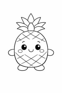 tegning af Baby ananas – Meget simpel (små børn)