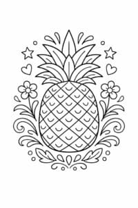tegning af Ananas dekoration – Dekorativ