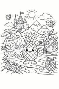tegning af Ananas verden – Fantasy scene