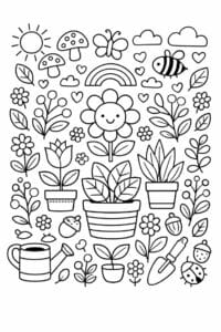 tegning af Plante mønster – Mønster stil