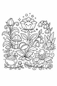tegning af Magiske planter – Fantasy