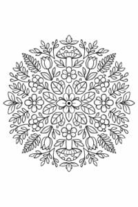 tegning af Plante mandala – Mandala mønster