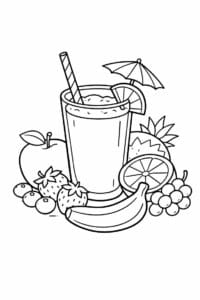 tegning af Frugt smoothie – Hverdagsscene