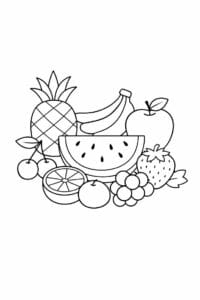 tegning af Frugt silhuet – Minimalistisk