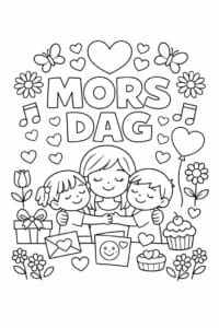 tegning af Mors dag mønster – Mønster stil