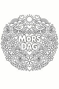 tegning af Mors dag mandala – Mandala mønster