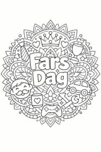 tegning af Fars dag mandala – Mandala mønster
